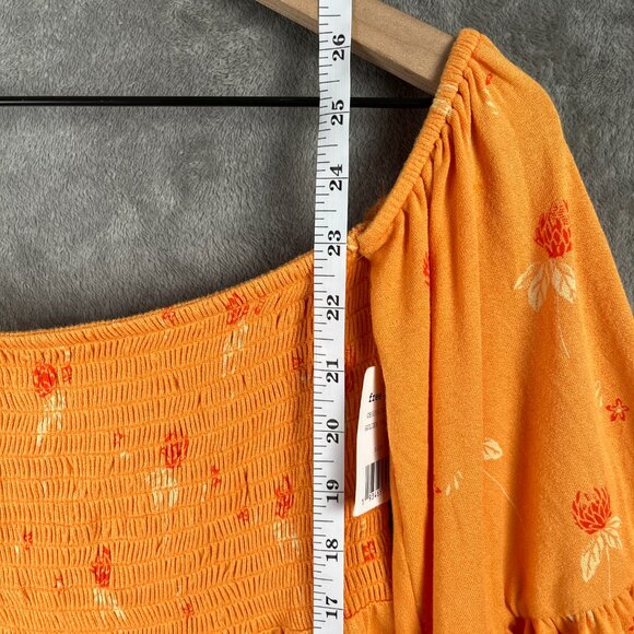 Free People Lana Off Shoulder Tunic Top Women’s Small Golden Poppy Floral NWT - Picture 9 of 11